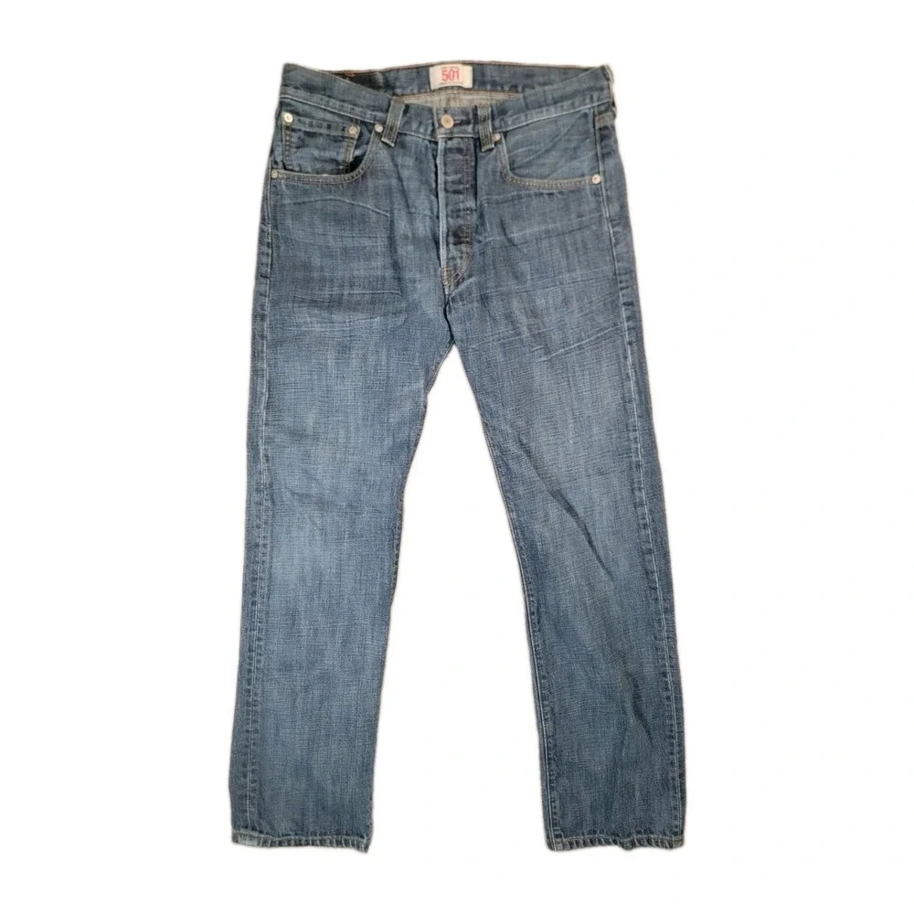 Levi's 501 Original Fit Jeans Mens 32x32 Medium Wash Button Fly Straight Denim